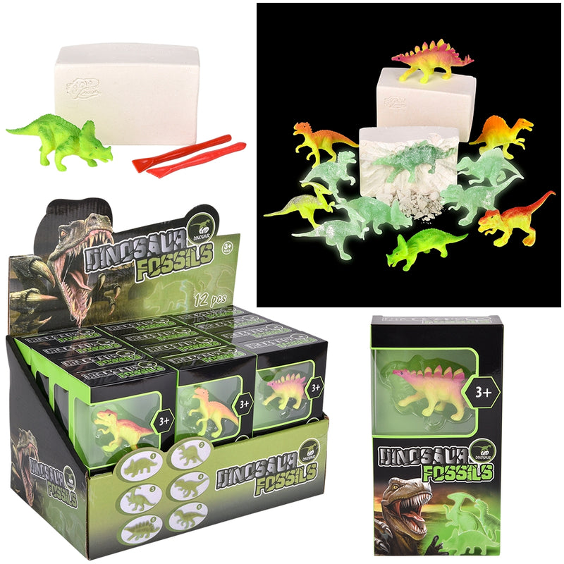 Glow In The Dark Dinosaur Dig Set 7" (6 Asst.)
