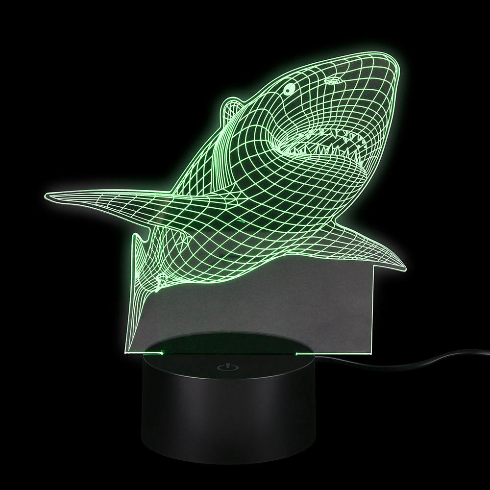 Shark Color Changing Light 3D Illusion Lamp