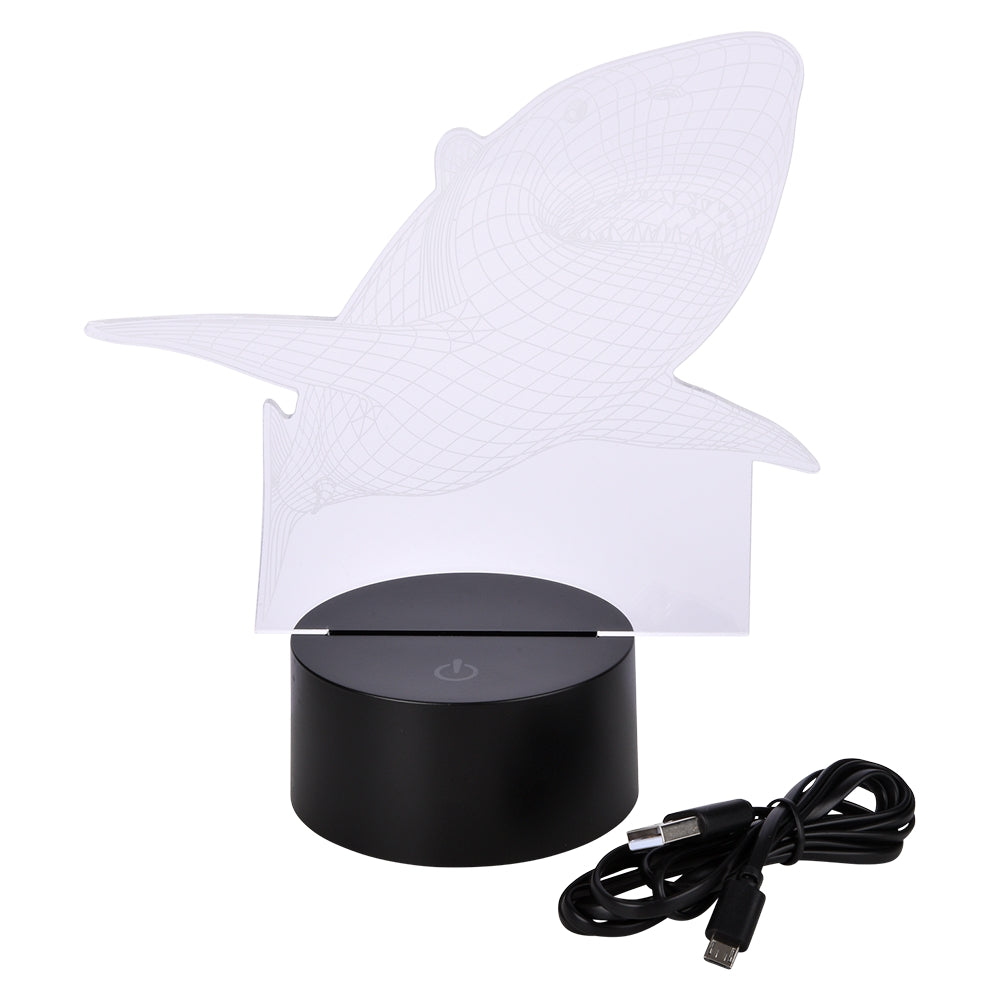 Shark Color Changing Light 3D Illusion Lamp