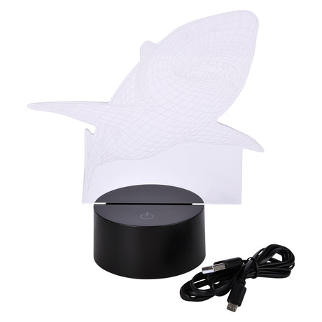 Shark Color Changing Light 3D Illusion Lamp