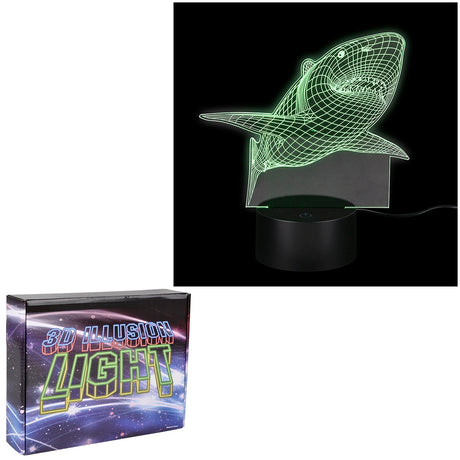 Shark Color Changing Light 3D Illusion Lamp