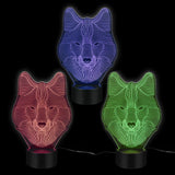 Wolf 3D Illusion Color Changing Light (10")