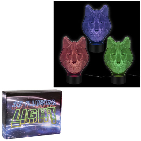 Wolf 3D Illusion Color Changing Light (10")