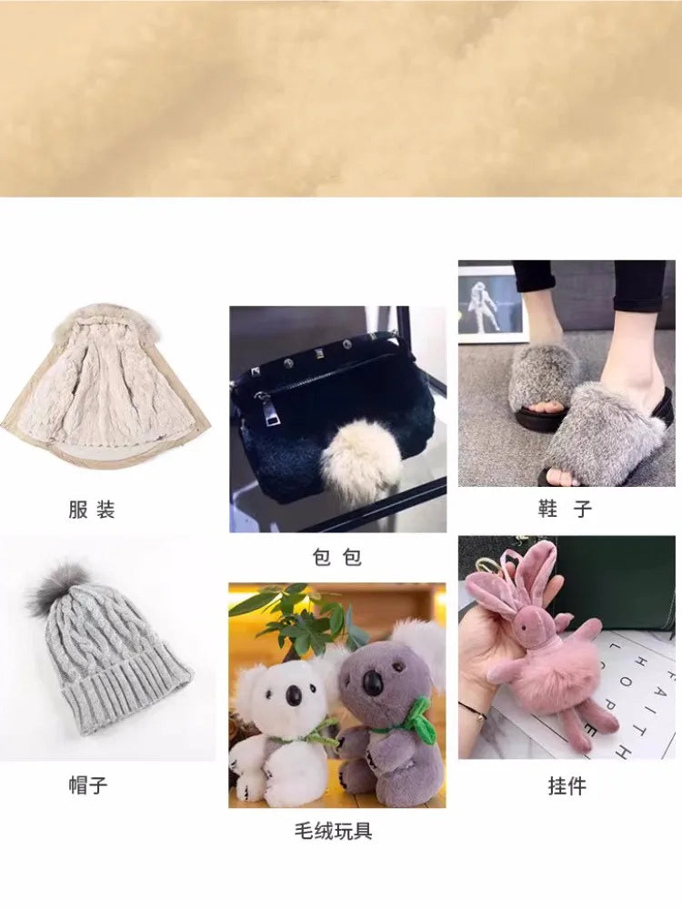 White Grey Colour Series 8mm imitation Rex rabbit Fur Fabric short plush fabric cabinet tablecloth display scarf cotton doll DIY