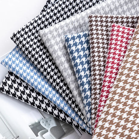 146cm Width High-grade Houndstooth Fabrics Cotton and Linen Plaid Fabrics Thickening Sofa Pillow Tablecloth DIY Sewing Fabrics