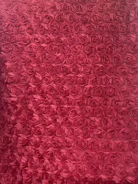 3D Large Rose Embroidered Lace Fabric, Discoloration Flower Children's Applique Clothing, Dress Fashion, RS24458