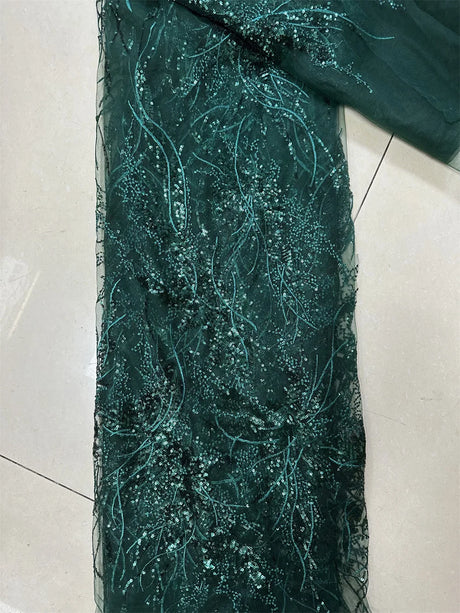 Luxury Pink 2023 High Quality French Tulle Net Sequins Lace Fabric African Lace Fabric 5 Yards For Nigeria Wedding Party Dress