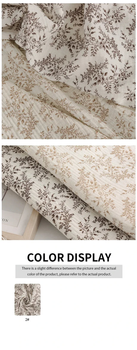 Breathable Pure Cotton Double-Layer Crepe Fabric For Bedding Home Wear Pajama Summer Dress DIY Clothing Cloth 135x50cm/500cm