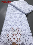 White African Guipure Cord Lace Fabric with Sequins 2025 High Quality Nigerian Guipure Cord Lace for Sewing Wedding Dress F4025