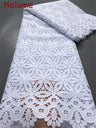 White African Guipure Cord Lace Fabric with Sequins 2025 High Quality Nigerian Guipure Cord Lace for Sewing Wedding Dress F4025