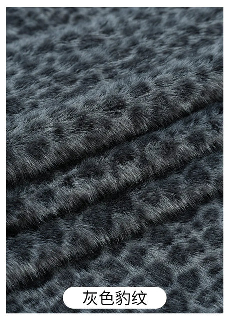 0.5/1/2 Yards Faux Fur Dot Printed Fabric for Plush Toys Cotton Dolls Warm Hats Decorative Cloth Handmade Sewing Fabrics
