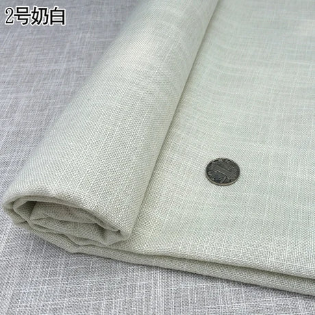 100cm*148cm Solid Color Thick Coarse Linen Sofa Fabric Cotton and Linen Curtain Tablecloth DIY Polyester Linen Fabric 400-500g/m
