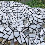 1Yards Geometry Silver Fabric Polyester Flannel fabric Sequines Patches Sewing Accessories Sequin DIY Needlework Decor Clothes