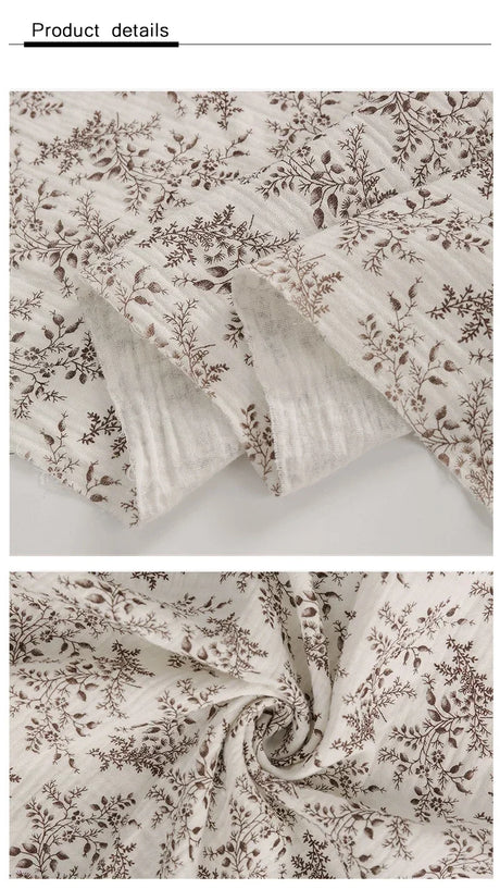 Breathable Pure Cotton Double-Layer Crepe Fabric For Bedding Home Wear Pajama Summer Dress DIY Clothing Cloth 135x50cm/500cm