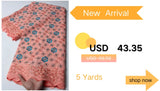 Brocade Lace Fabric African High Quality Jacquard Nigerian Lace Fabrics Luxury Party Dresses for Women Sewing 2025,2.5Yards 4188
