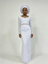 White African Guipure Cord Lace Fabric with Sequins 2025 High Quality Nigerian Guipure Cord Lace for Sewing Wedding Dress F4025