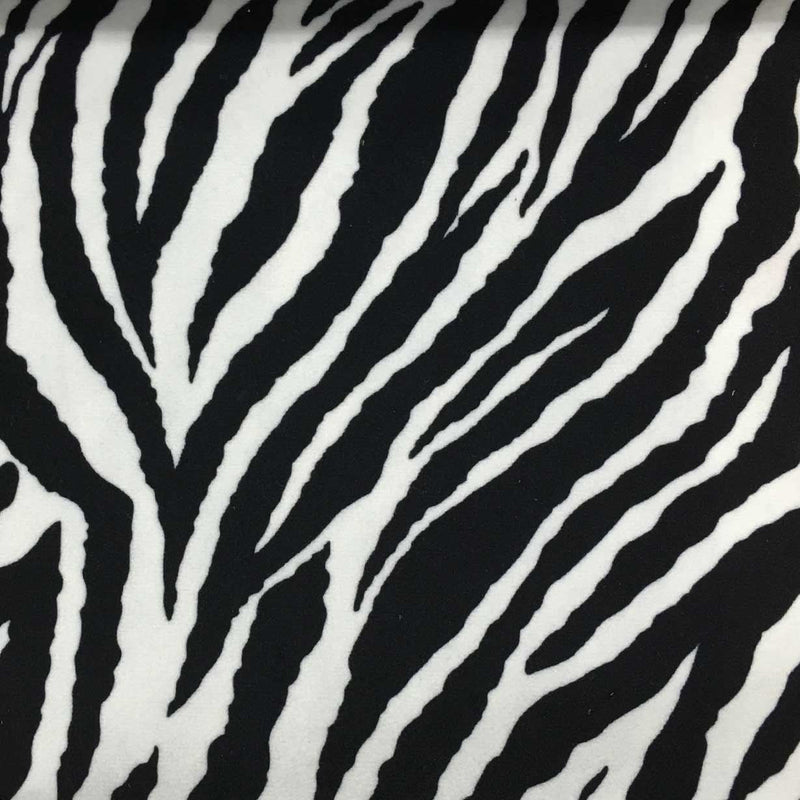 Velvet Fabric Safari Baby Zebra Short Pile