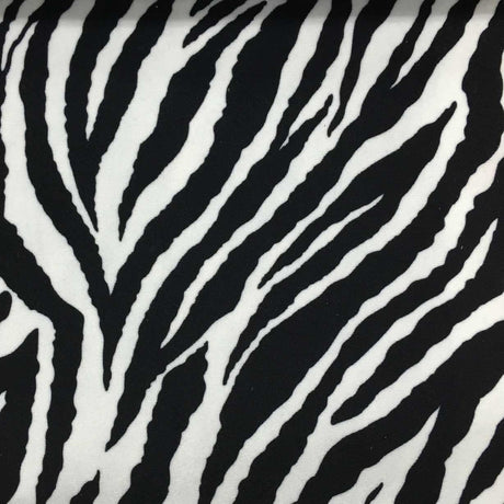 Velvet Fabric Safari Baby Zebra Short Pile