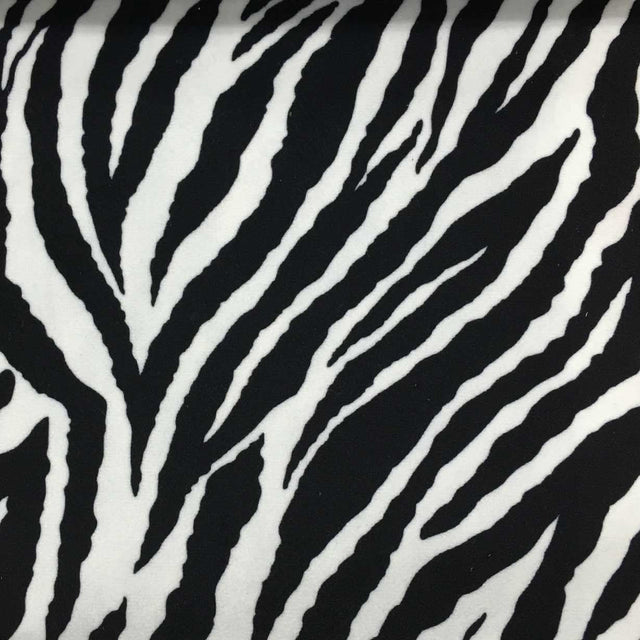 Velvet Fabric Safari Baby Zebra Short Pile