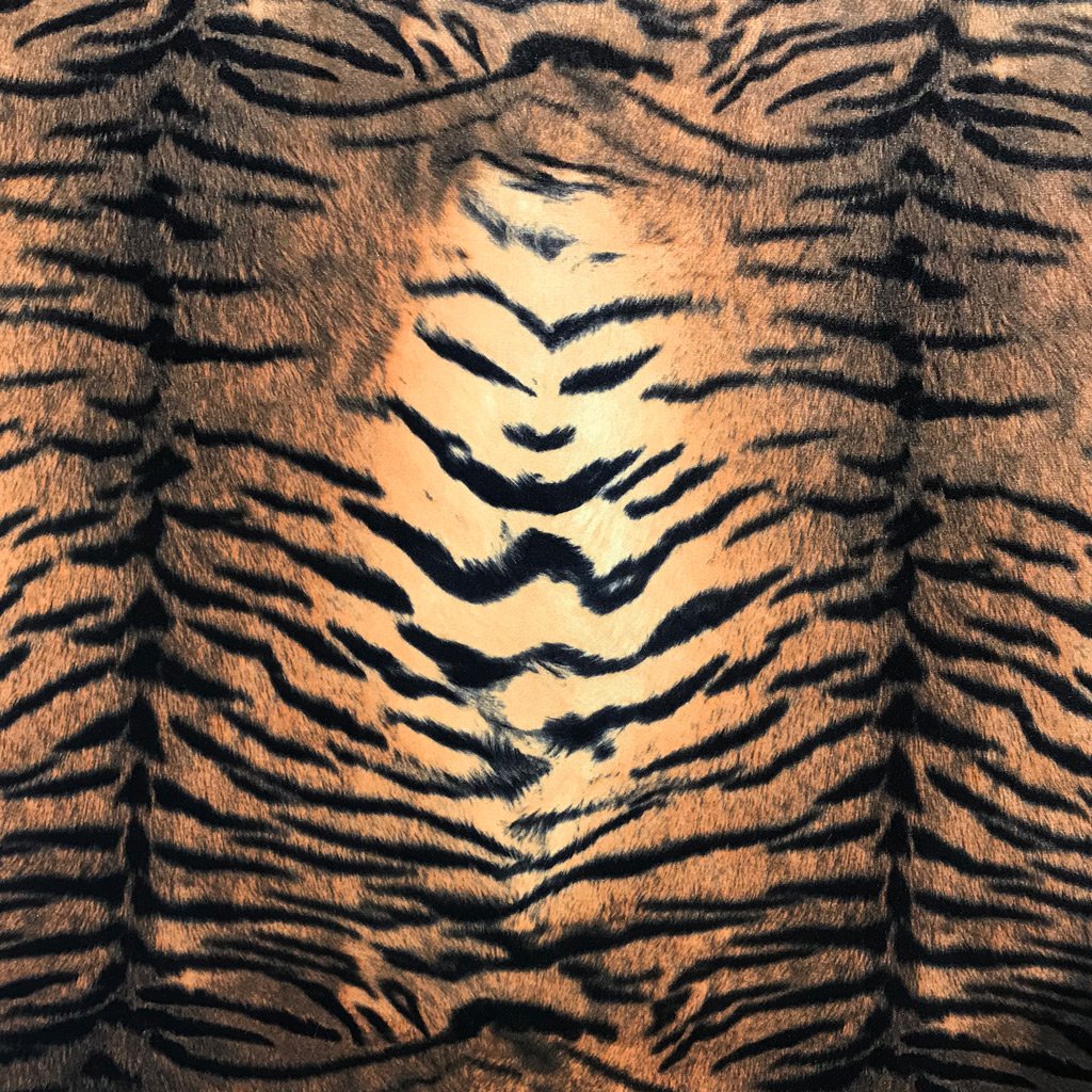 Safari Printed Stretch Velvet Fabric - Tiger, Zebra, Baby Leopard, Leopard, 52" Width (1 Yard)