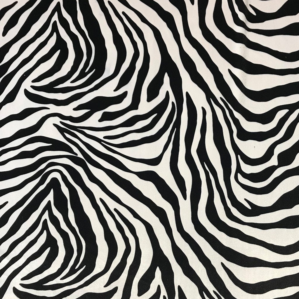 Safari Printed Stretch Velvet Fabric - Tiger, Zebra, Baby Leopard, Leopard, 52" Width (1 Yard)