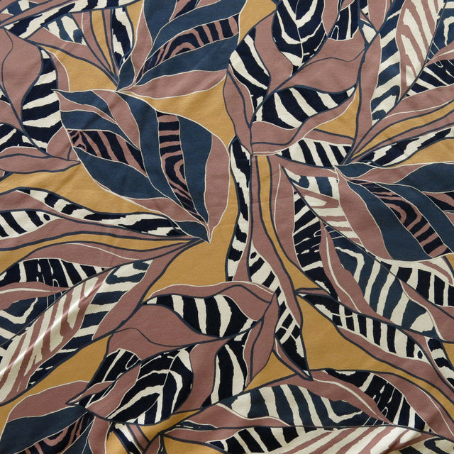 Swim Knit Nylon Spandex Safari Foliage 24" Remnant
