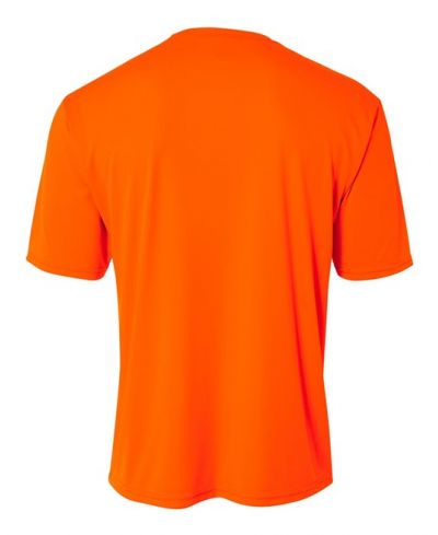 A4 NB3142 Youth Cooling Performance Crew Micro Poly Interlock Fabric - Safety Orange, 44+ UPF, Moisture Wicking, Stain Release (1 Piece)