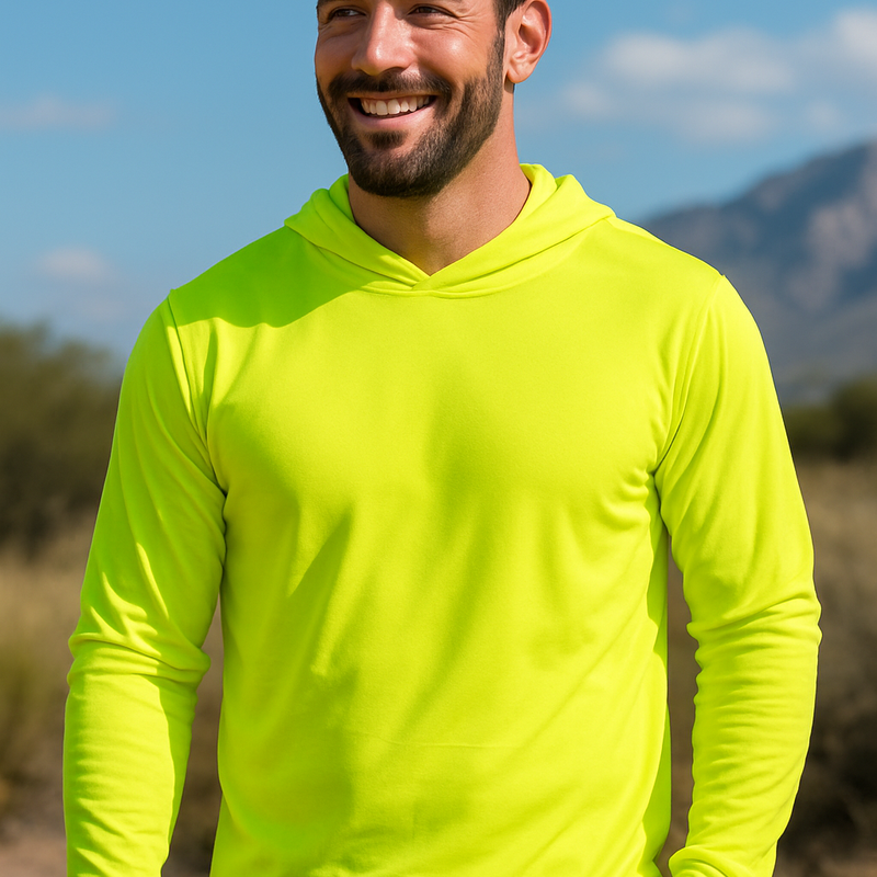 Hooded Longsleeve Polyester Fabric - Safety Yellow (1 Piece)