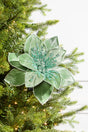 22" Glitter Poinsettia Stem - Green