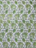 Metallic Floral Lace Design Embroidered Polyester Fabric - Floral Lace, 54" Width (1 Yard)