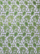 Metallic Floral Lace Design Embroidered Polyester Fabric - Floral Lace, 54" Width (1 Yard)