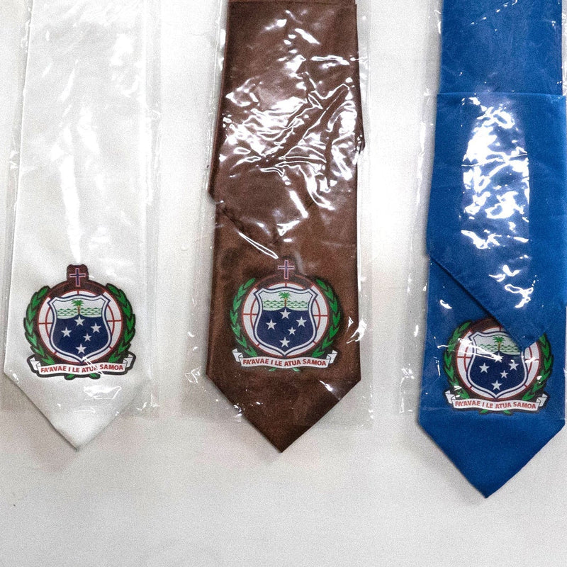 Samoa Seal Tie Polyester Fabric - Official Samoa National Seal, 56" Length, 3.5" Width (One Size)