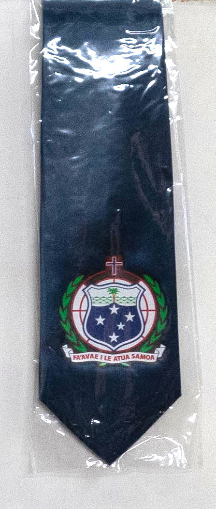 Samoa Seal Tie Polyester Fabric - Official Samoa National Seal, 56" Length, 3.5" Width (One Size)