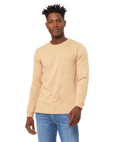 Bella Canvas 3501 Long Sleeve Cotton Fabric - Sand Dune, Long Sleeve, Crew Neck (1 Piece)