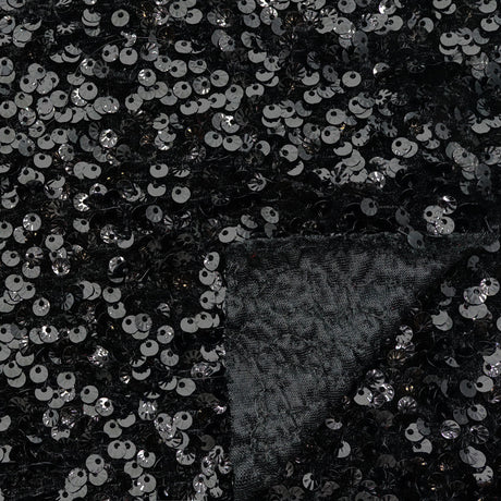 Sanibel Seashell Polyester Velvet Sequin Fabric - Seashell Sequin, 49" Width, 365 GSM (1 Yard)