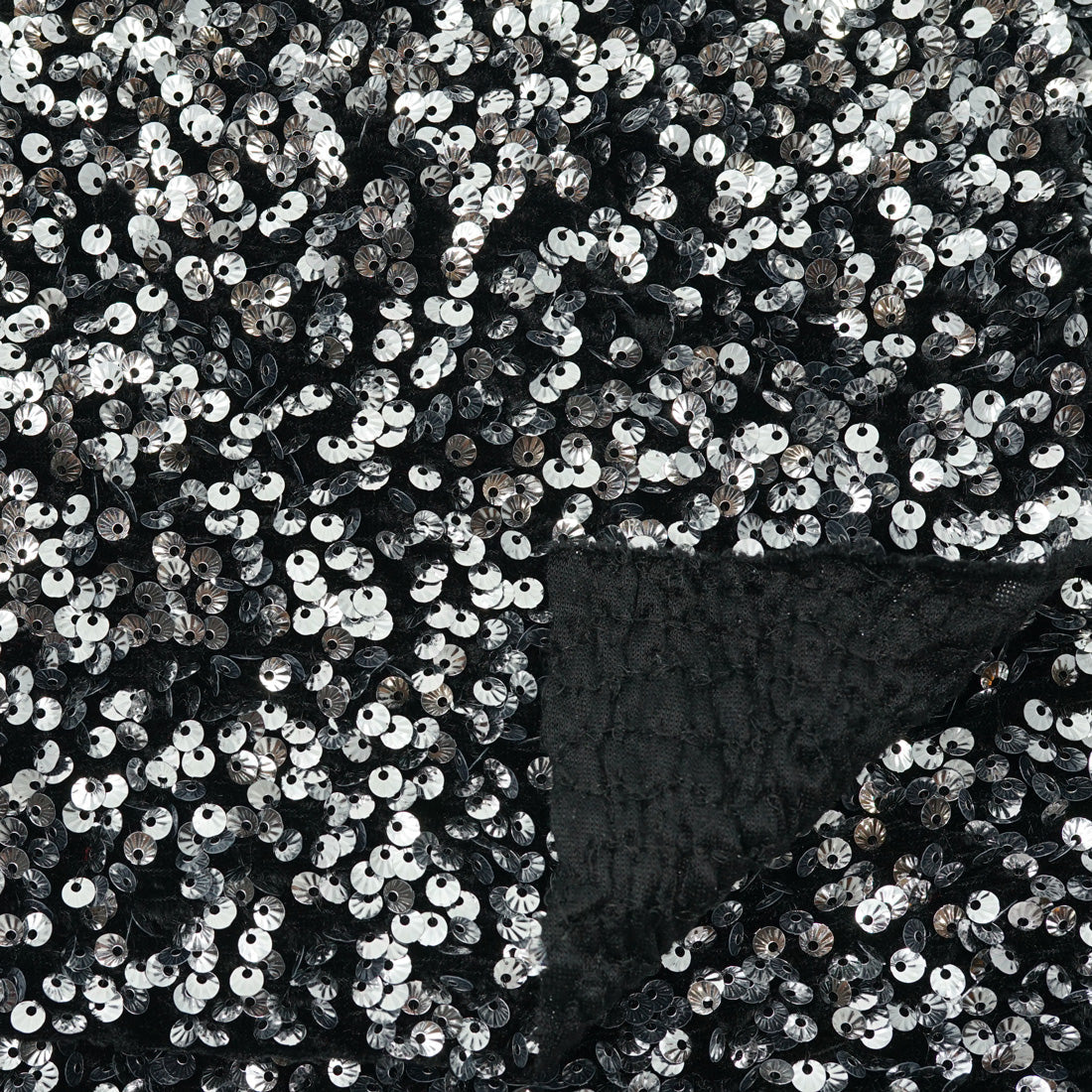 Sanibel Seashell Polyester Velvet Sequin Fabric - Seashell Sequin, 49" Width, 365 GSM (1 Yard)