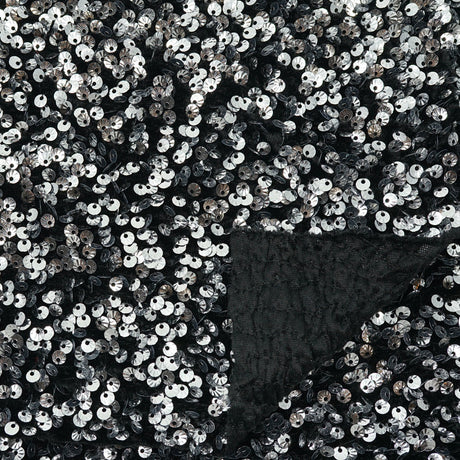 Sanibel Seashell Polyester Velvet Sequin Fabric - Seashell Sequin, 49" Width, 365 GSM (1 Yard)
