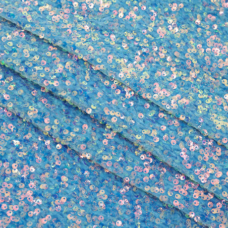 Sanibel Seashell Polyester Velvet Sequin Fabric - Seashell Sequin, 49" Width, 365 GSM (1 Yard)