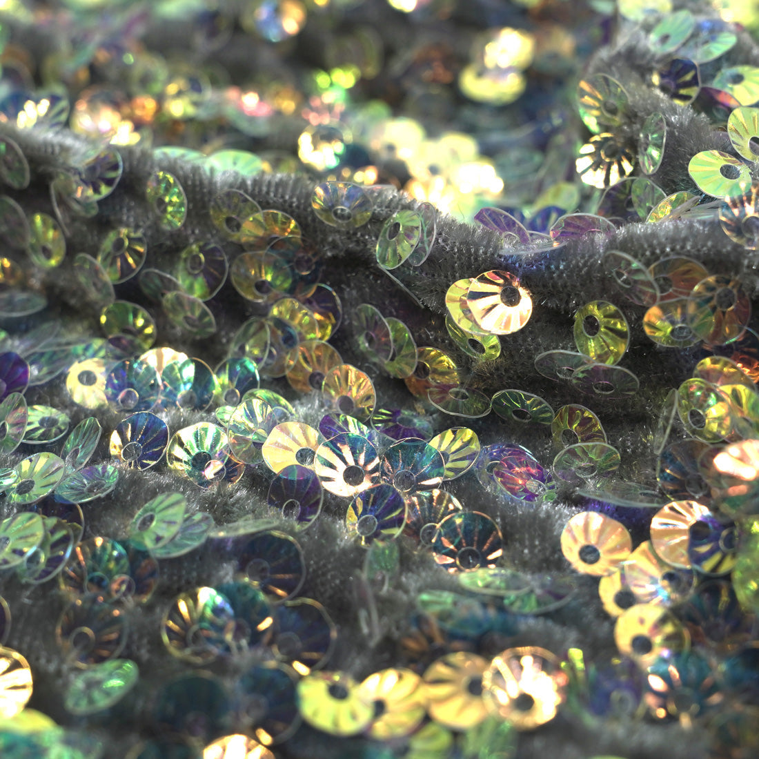 Sanibel Seashell Polyester Velvet Sequin Fabric - Seashell Sequin, 49" Width, 365 GSM (1 Yard)