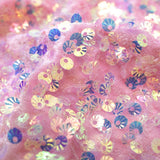 Sanibel Seashell Polyester Velvet Sequin Fabric - Seashell Sequin Embellishment, 49" Width (1 Yard)