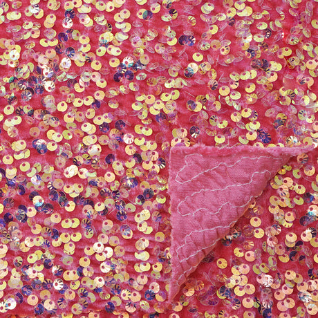 Sanibel Seashell Polyester Velvet Sequin Fabric - Seashell Sequin, 49" Width, 365 GSM (1 Yard)