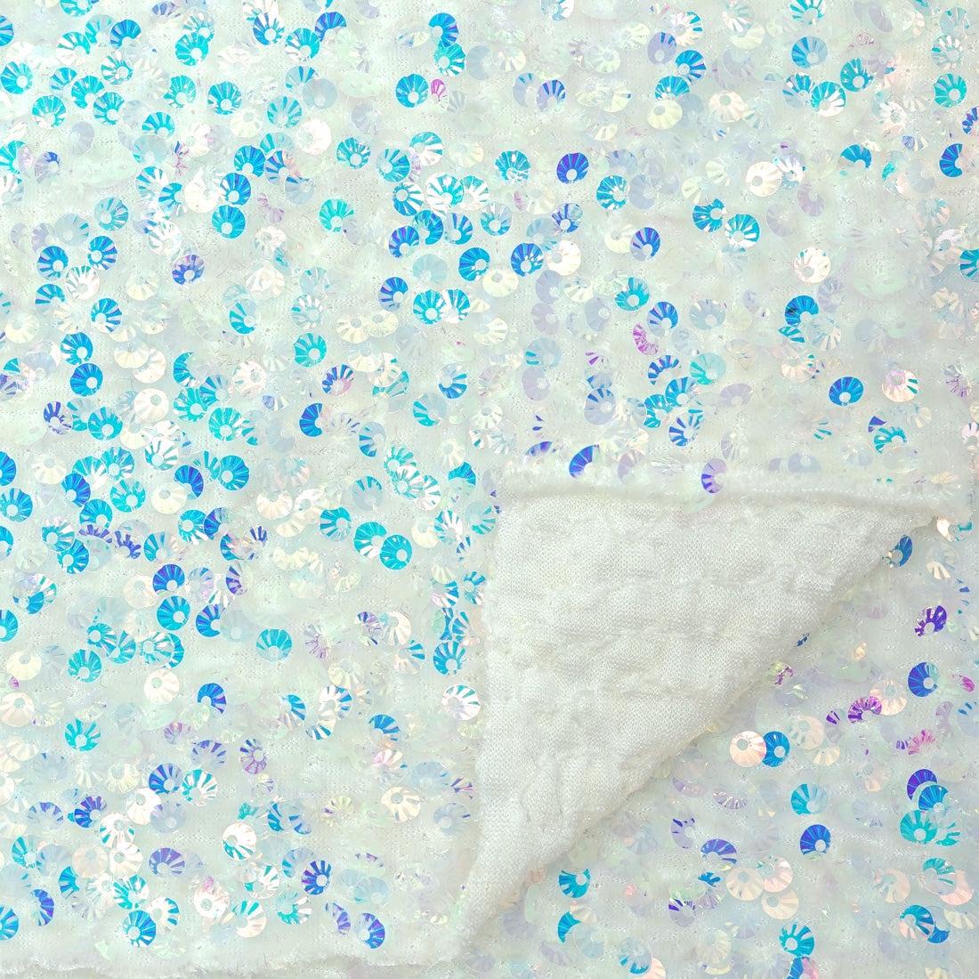 Sanibel Seashell Polyester Velvet Sequin Fabric - Seashell Sequin, 49" Width, 365 GSM (1 Yard)