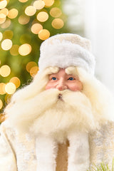 23” Ivory Santa with Wreath & Ornaments Figure