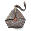 Sashiko Slide Clasp Pouch Half Kit Brown