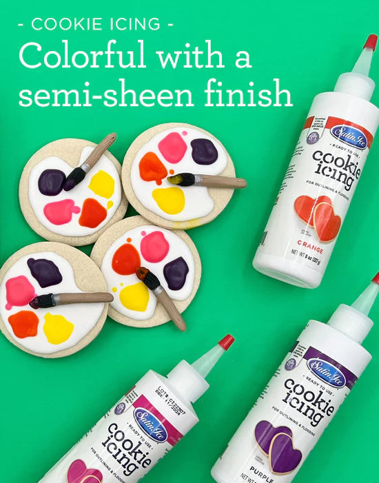 Cookie Icing Satin Ice Royal Icing Ready to Use Bottle Drys Hard - 8oz Bottle Black
