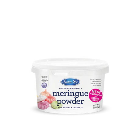 Satin Ice Meringue Powder - 4 oz New Formula for Royal Icing