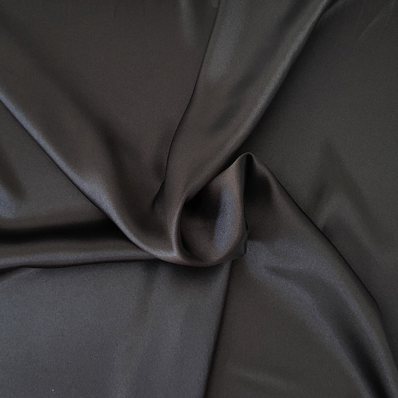 Black Polyester Satin Fabric