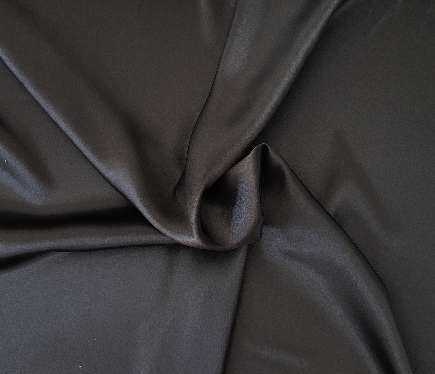 Black Polyester Satin Fabric