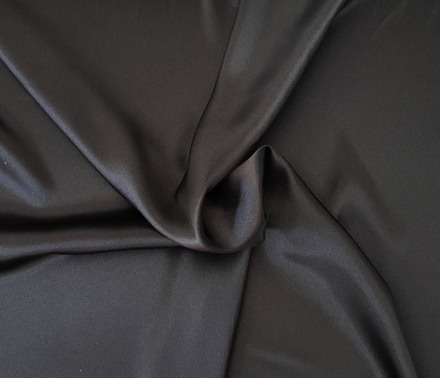 Black Polyester Satin Fabric