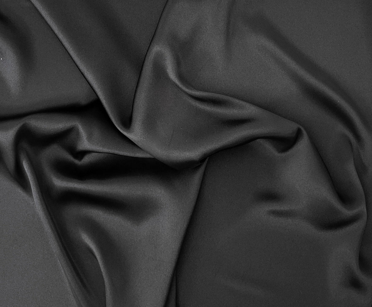 Black Polyester Satin Fabric